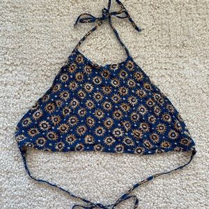 American apparel blue sun halter top size S